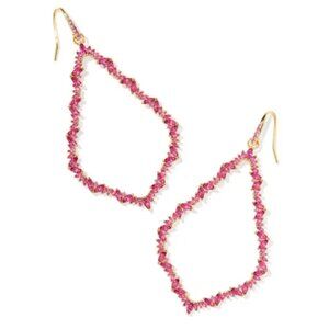 KENDRA SCOTT Sophee Gold Crystal Open Frame Earrings Pink Crystal